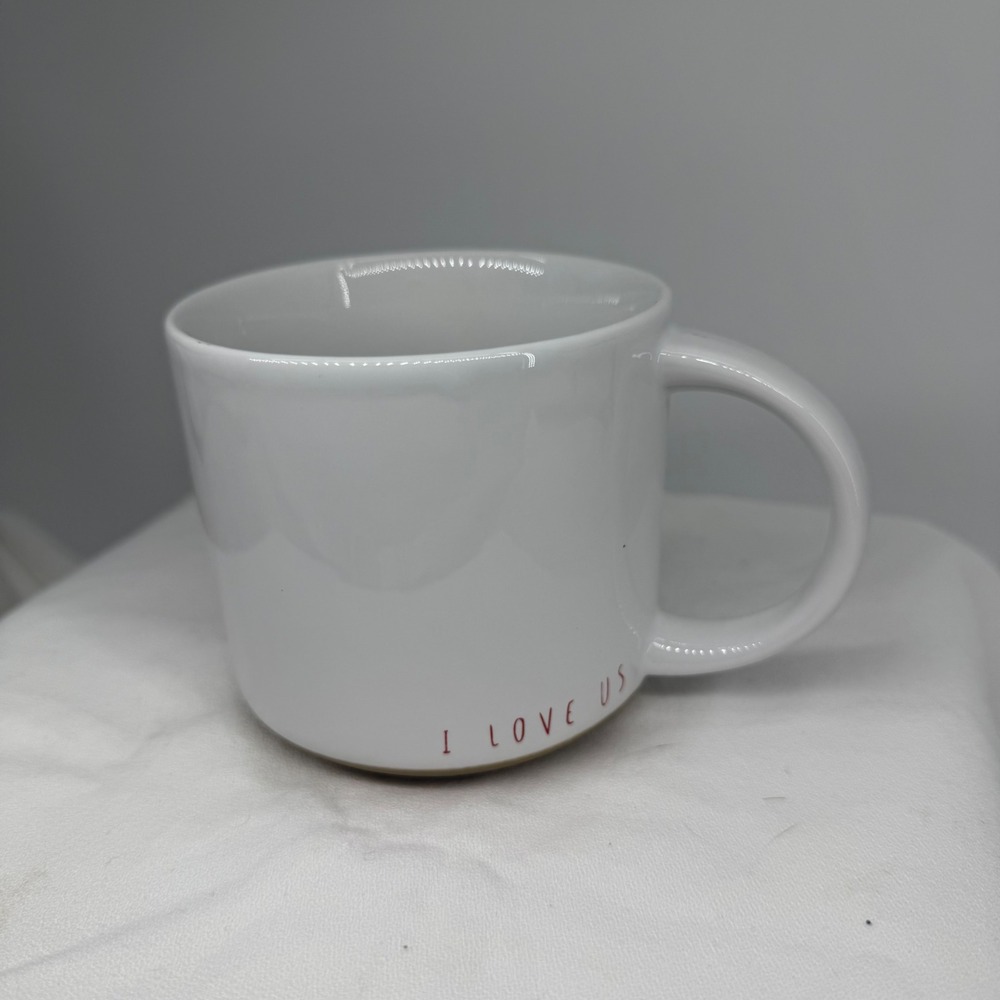 Peace Love World‎ White Coffee Mug I Love Us Ceramic Cup Dishwasher Safe